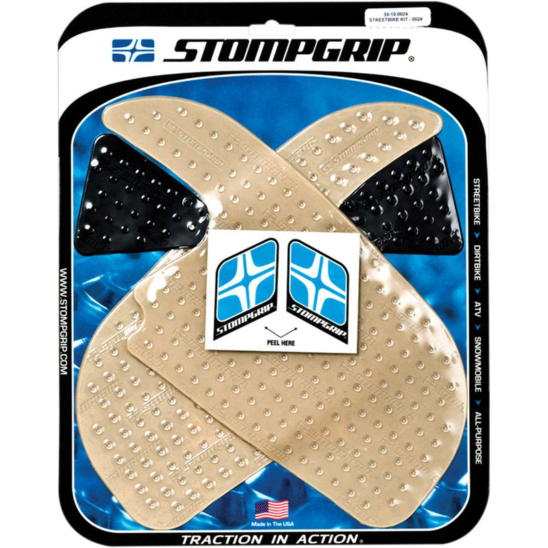 STOMPGRIP Traction Pad Tank Grips - Volcano - Clear/Black - CBR600RR 55-10-0024H