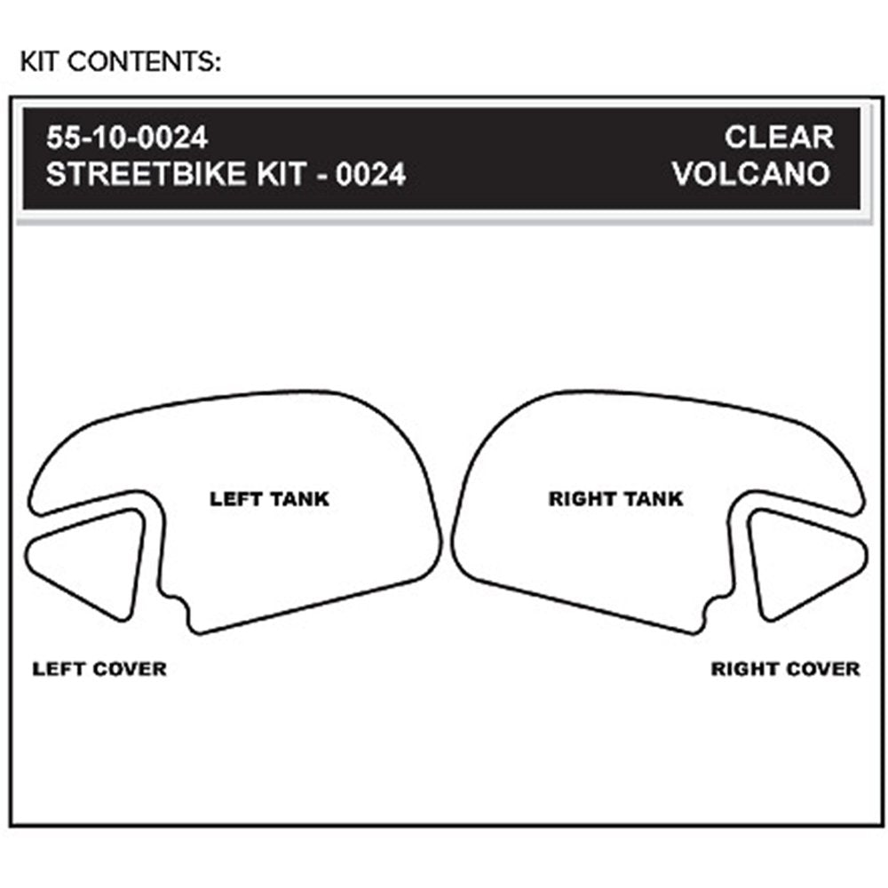 STOMPGRIP Traction Pad Tank Grips - Volcano - Clear/Black - CBR600RR 55-10-0024H