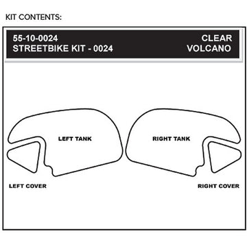 STOMPGRIP Traction Pad Tank Grips - Volcano - Clear/Black - CBR600RR 55-10-0024H