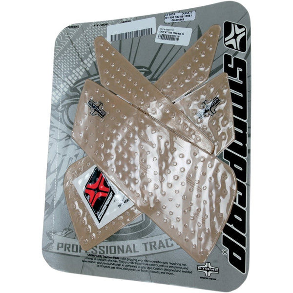 STOMPGRIP Traction Pad Tank Grips - Volcano - Clear - Ducati 55-10-0065C
