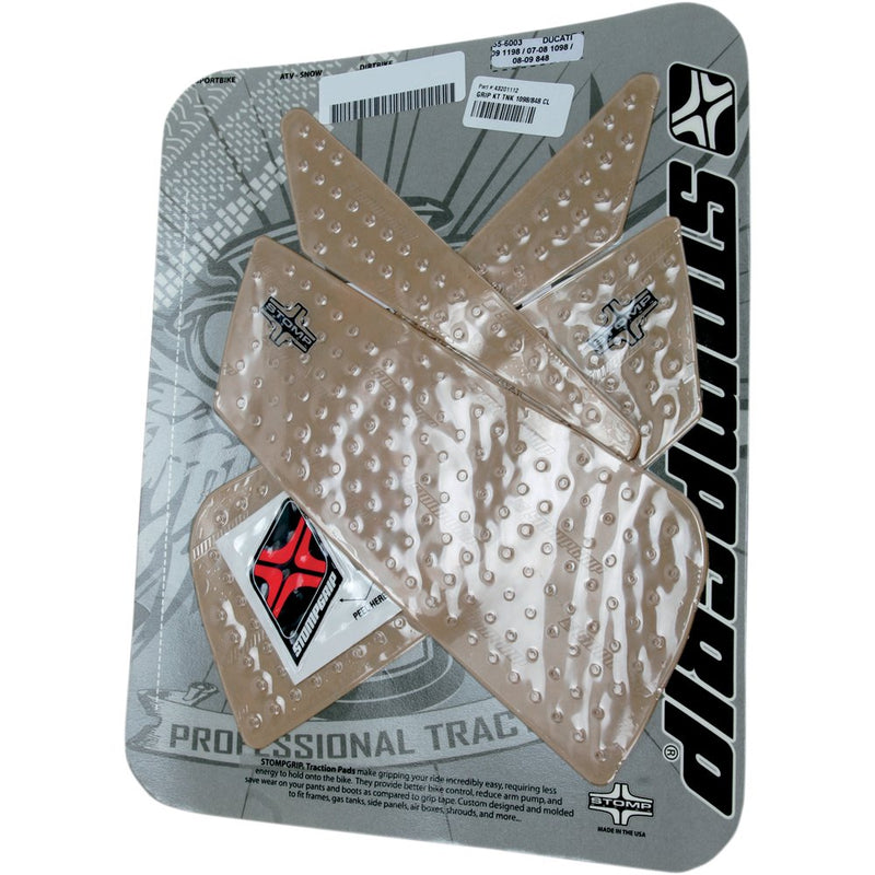 STOMPGRIP Traction Pad Tank Grips - Volcano - Clear - Ducati 55-10-0065C