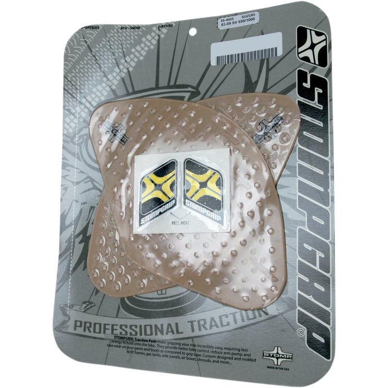 STOMPGRIP Traction Pad Tank Grips - Volcano - Clear - BMW | Suzuki 55-10-0051C