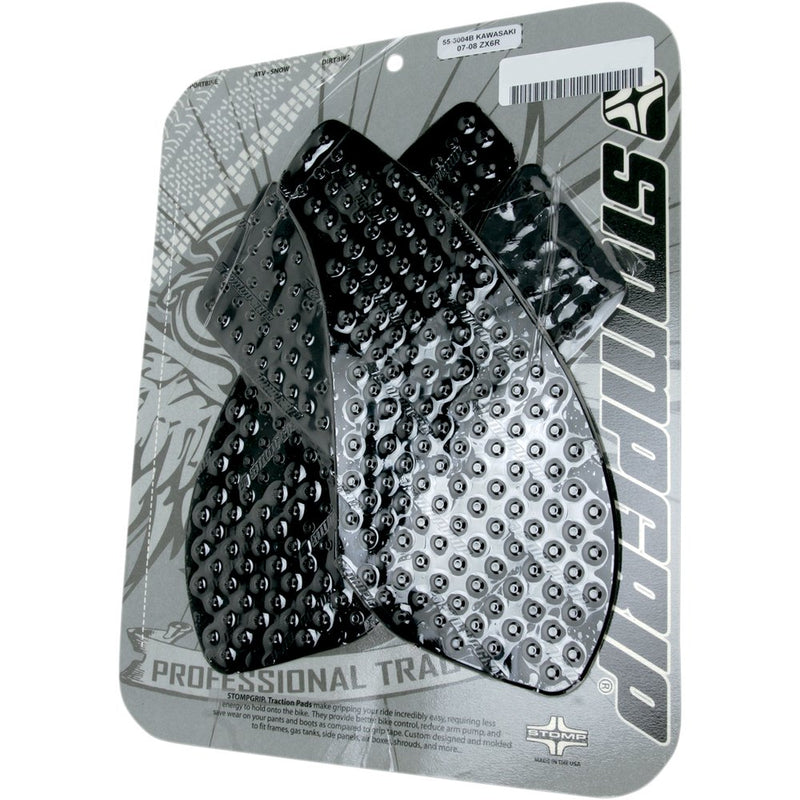 STOMPGRIP Traction Pad Tank Grips - Volcano - Black - Ninja ZX-6R 55-10-0032B
