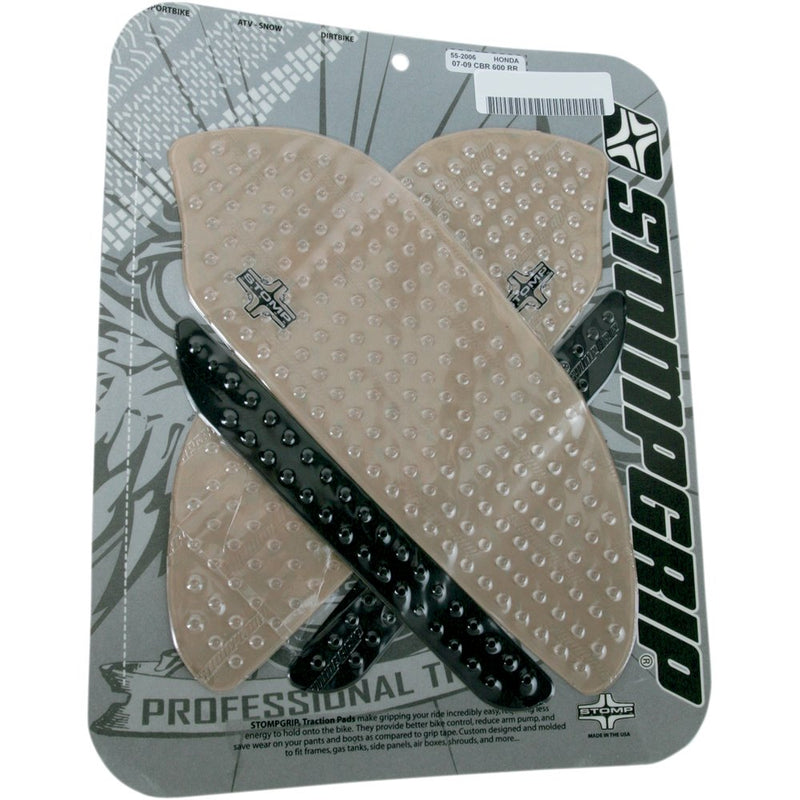 STOMPGRIP Traction Pad Tank Grips - Volcano - Clear/Black - CBR600RR 55-10-0020H
