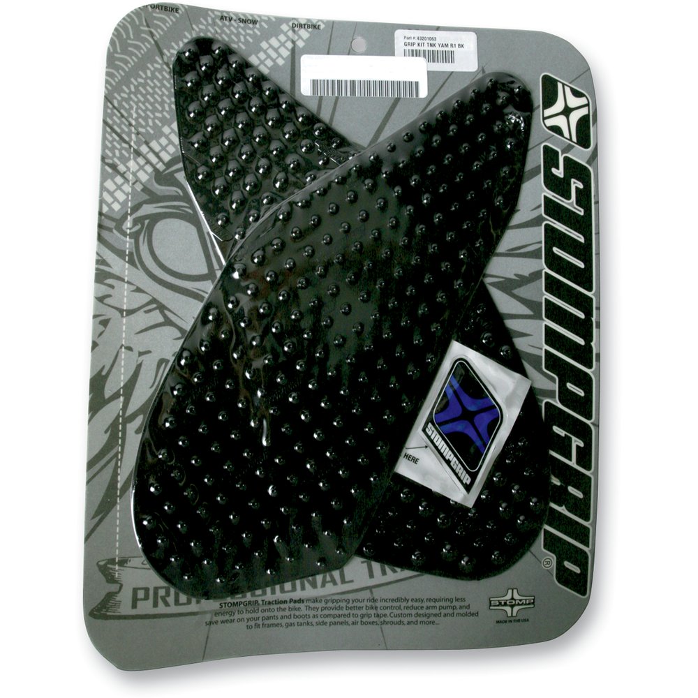 STOMPGRIP Traction Pad Tank Grips - Volcano - Black - YZF-R1 '04-'06 55-10-0002B