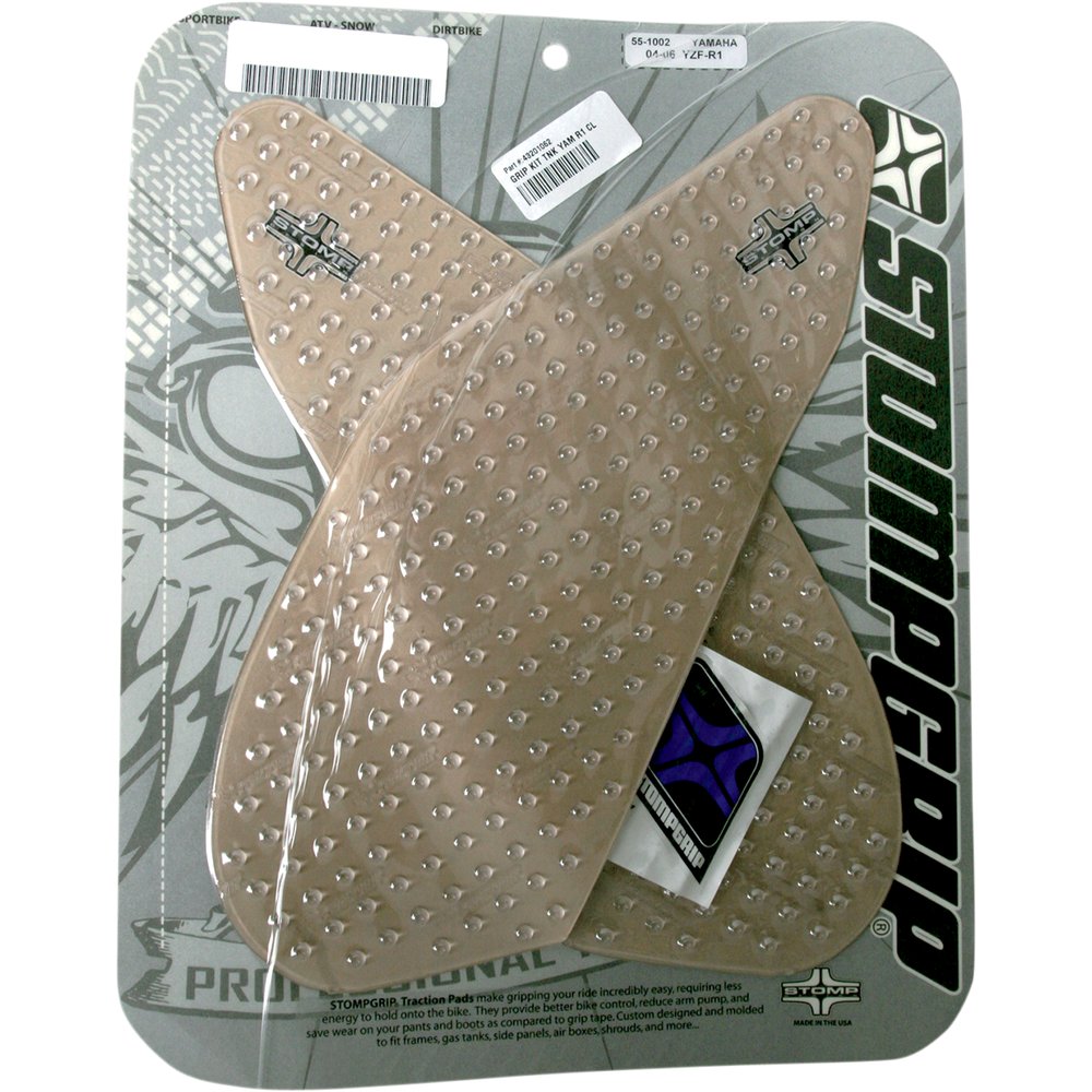 STOMPGRIP Traction Pad Tank Grips - Volcano - Clear - YZF-R1 55-10-0002C