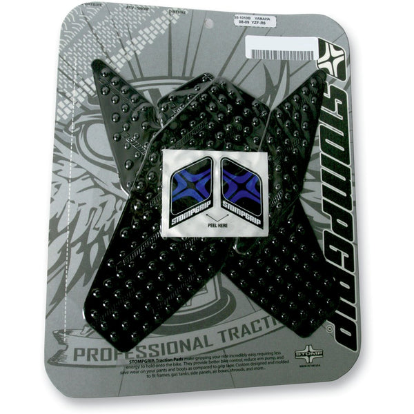 STOMPGRIP Traction Pad Tank Grips - Volcano - Black - YZF-R6 55-10-0010B