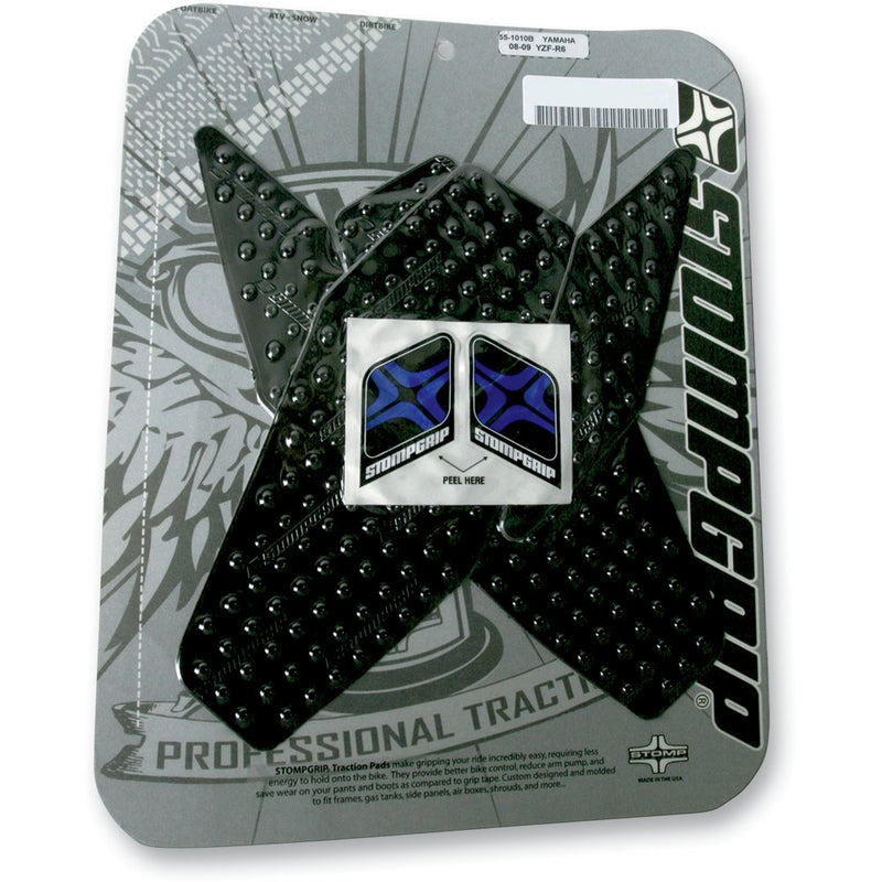 STOMPGRIP Traction Pad Tank Grips - Volcano - Black - YZF-R6 55-10-0010B
