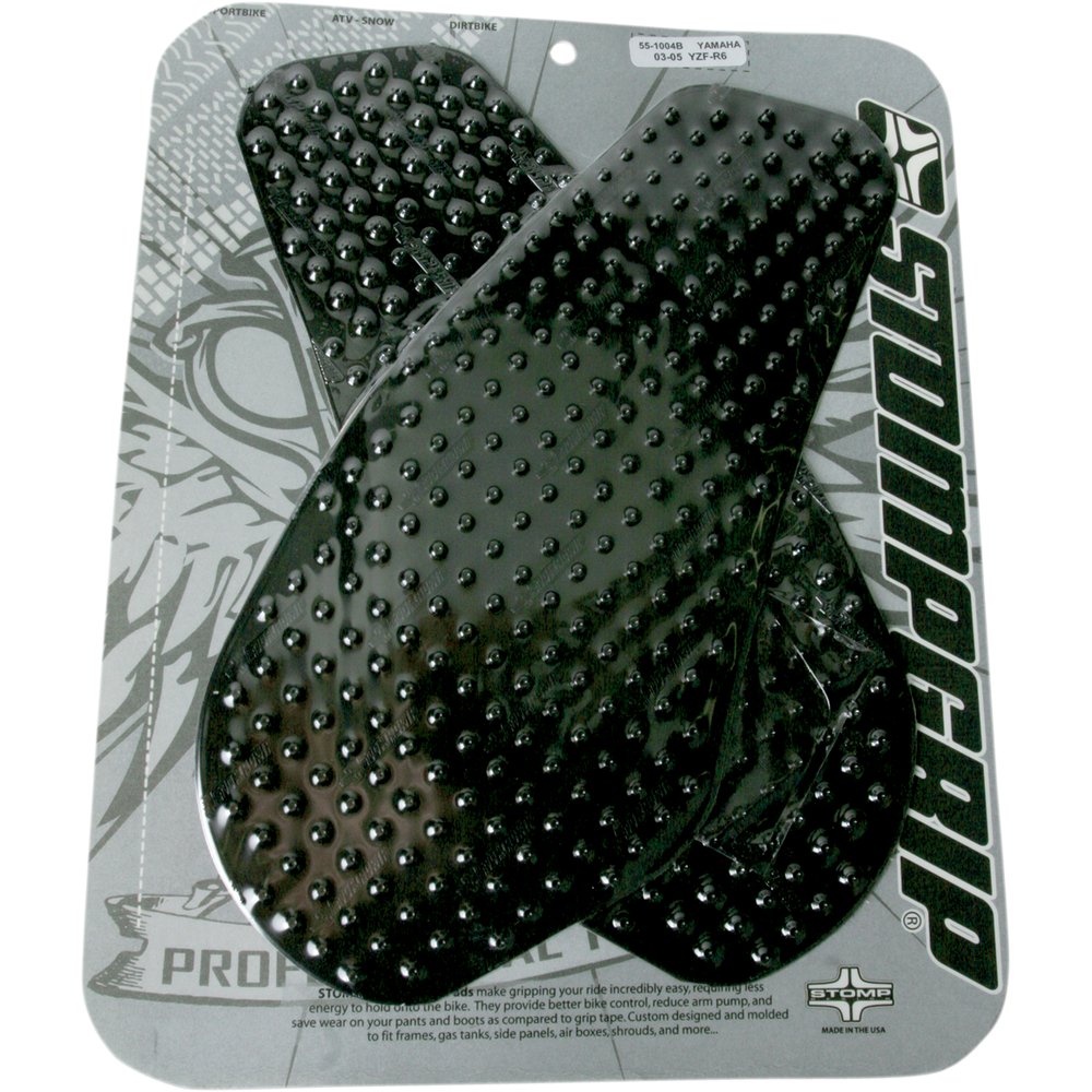 STOMPGRIP Traction Pad Tank Grips - Volcano - Black - YZF-R6 55-10-0004B