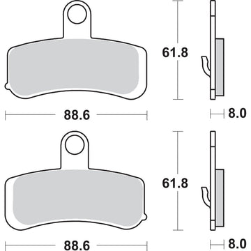 SBS Sintered Brake Pads - Harley-Davidson 853H.HS