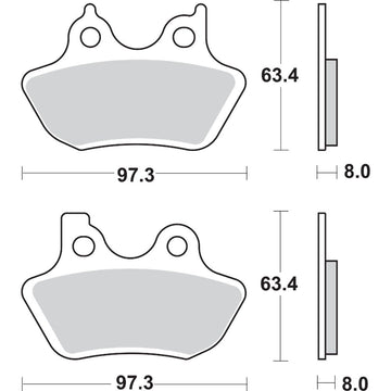 SBS Sintered Brake Pads - Harley-Davidson 826H.HS