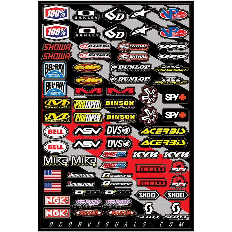 D'Cor Visuals MX Decal Sheet - Misc. Cor2 40-90-113
