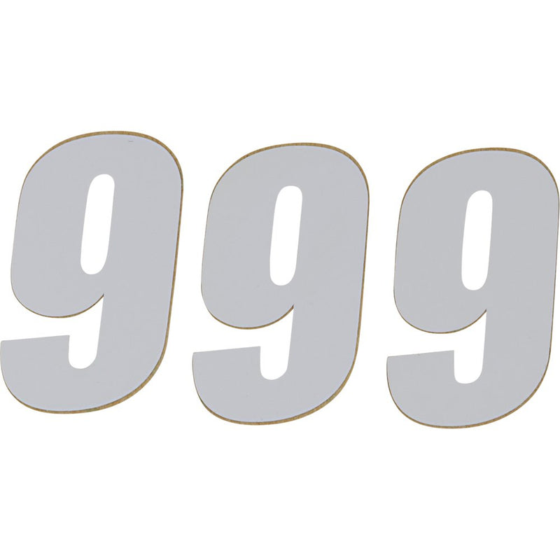 D'Cor Visuals SX Plate Number - #9 - White - 4" 45-14-9