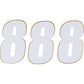 D'COR VISUALS SX Plate Number - #8 - White - 4" 45-14-8
