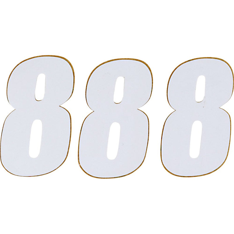 D'Cor Visuals SX Plate Number - #8 - White - 4" 45-14-8