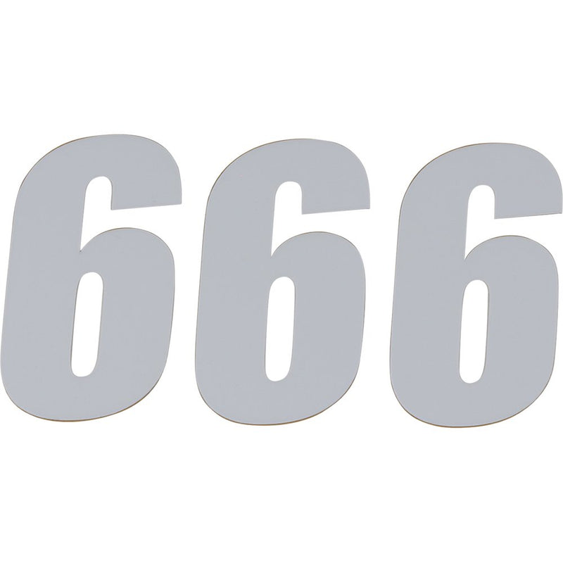 D'Cor Visuals SX Plate Number - #6 - White - 4" 45-14-6