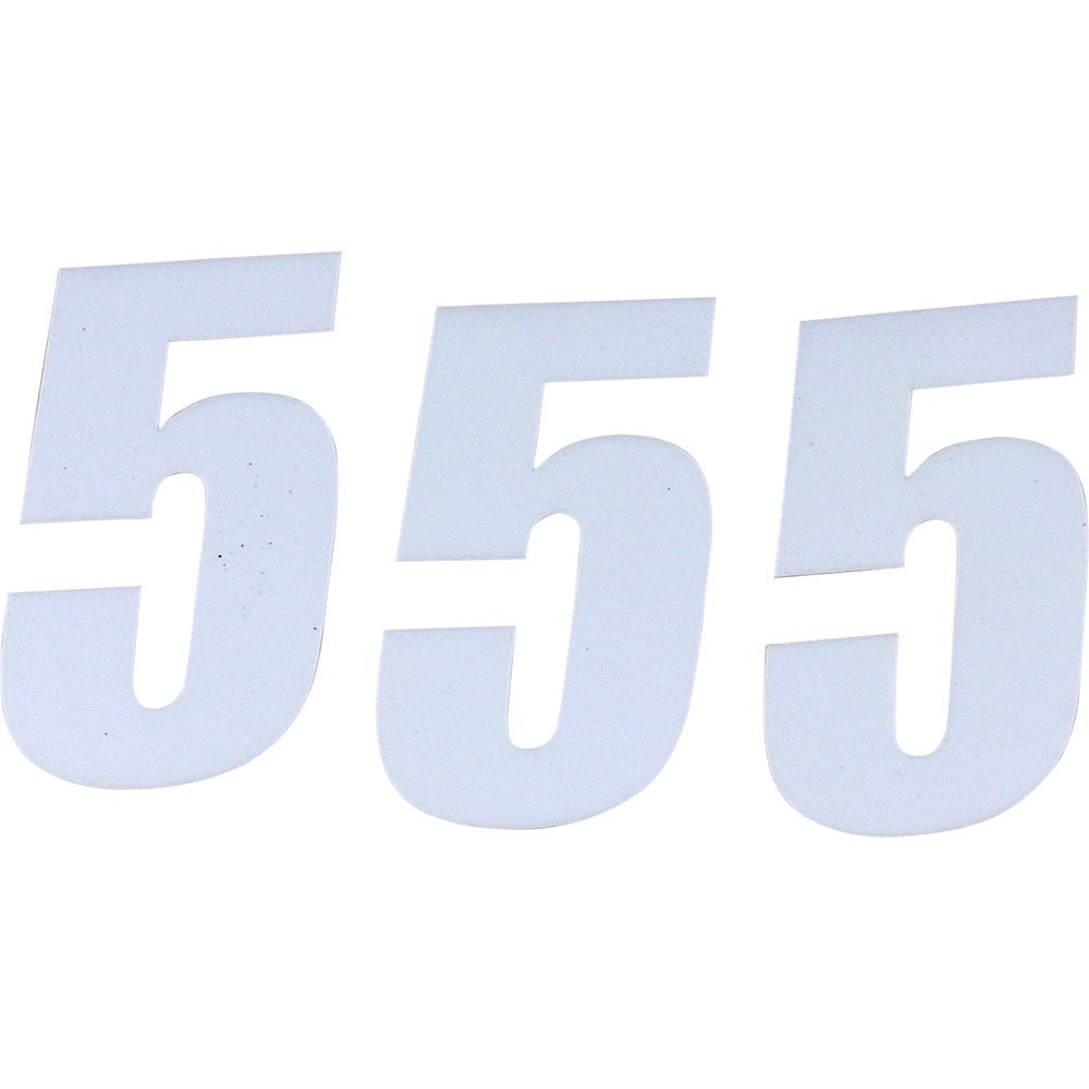 D'Cor Visuals SX Plate Number - #5 - White - 4" 45-14-5