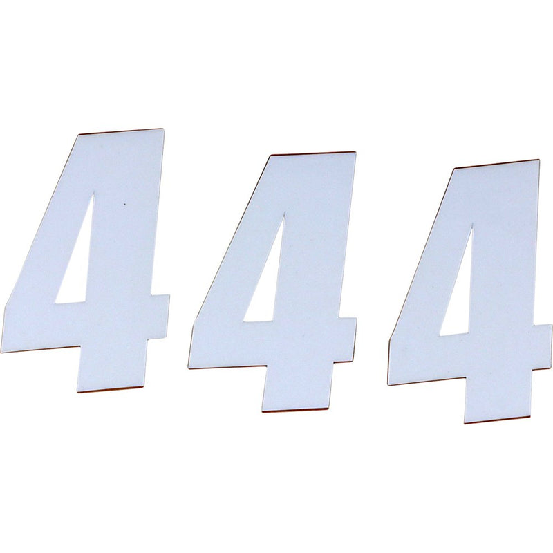 D'Cor Visuals SX Plate Number - #4 - White - 4" 45-14-4