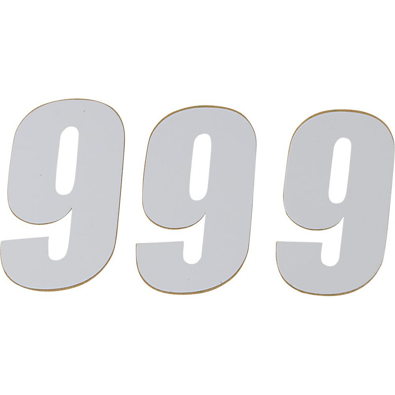 D'Cor Visuals SX Plate Number - #9 - White - 6" 45-16-9