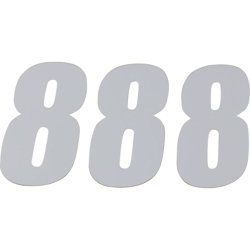 D'Cor Visuals SX Plate Number - #8 - White - 6" 45-16-8