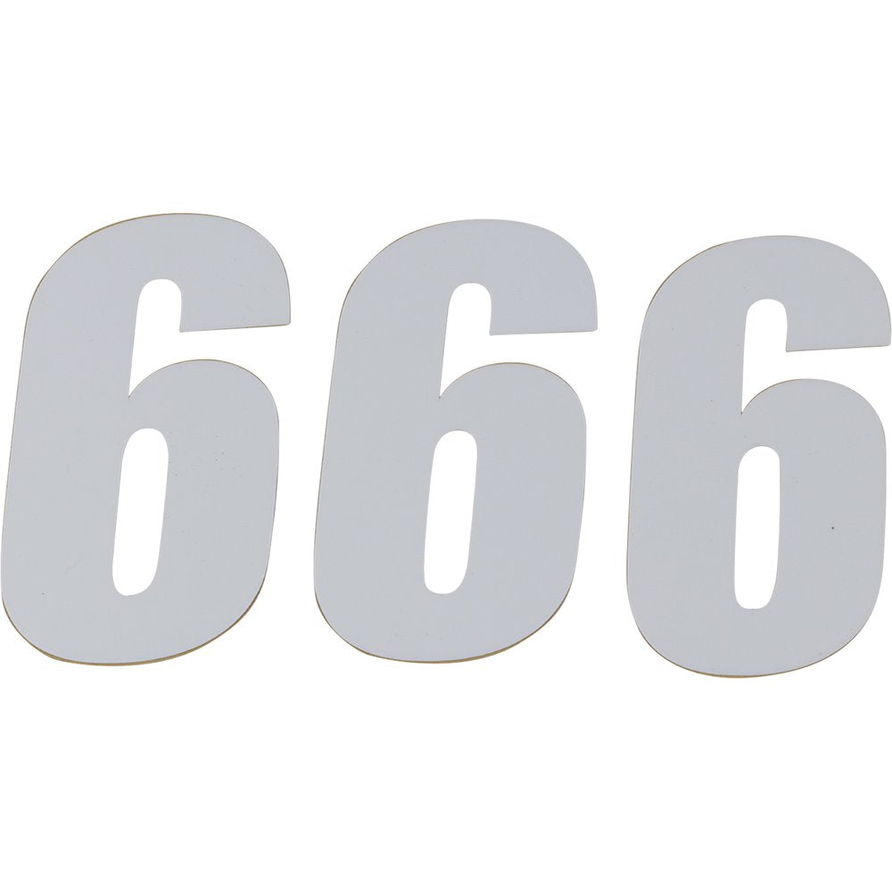D'COR VISUALS SX Plate Number - #6 - White - 6" 45-16-6