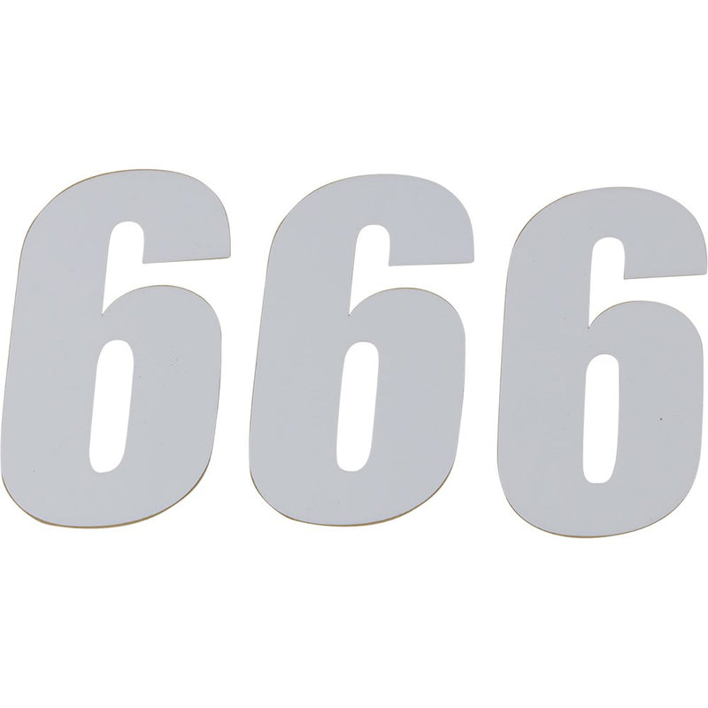 D'Cor Visuals SX Plate Number - #6 - White - 6" 45-16-6