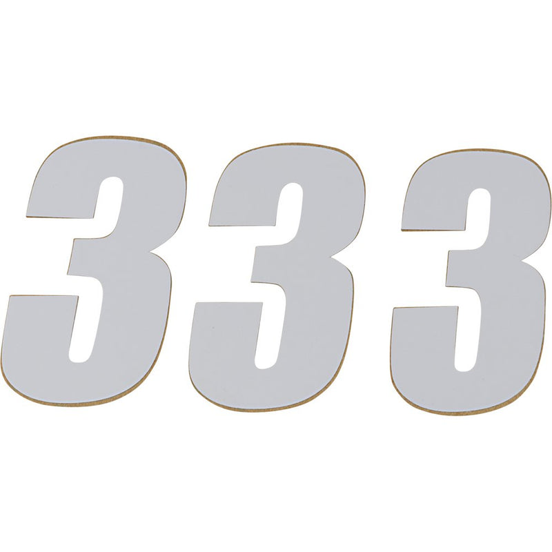 D'Cor Visuals SX Plate Number - #3 - White - 6" 45-16-3