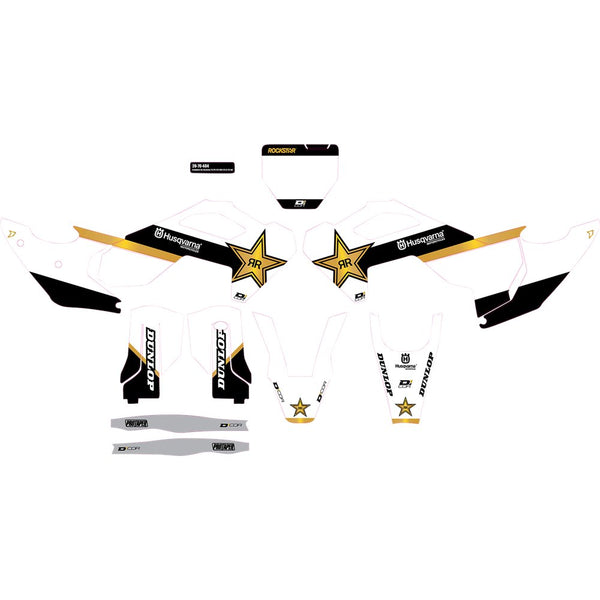 D'Cor Visuals Graphic Kit - White - Rockstar Husqvarna - TC/FC 20-70-404