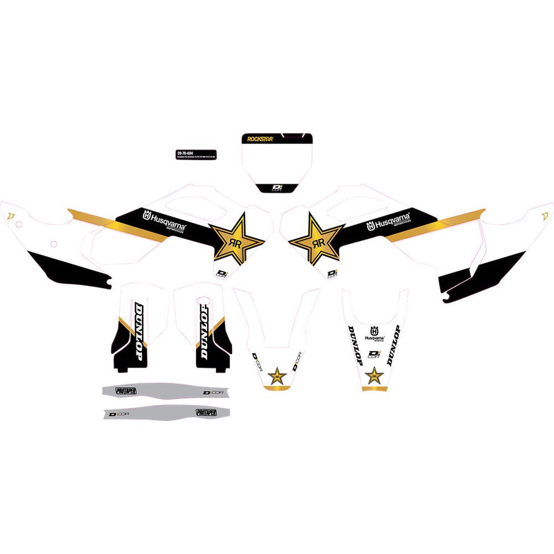 D'Cor Visuals Graphic Kit - White - Rockstar Husqvarna - TC/FC 20-70-404