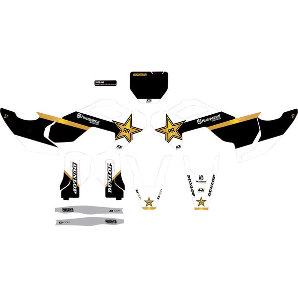 D'Cor Visuals Graphic Kit - Black - Rockstar Husqvarna - TC/FC 20-70-403