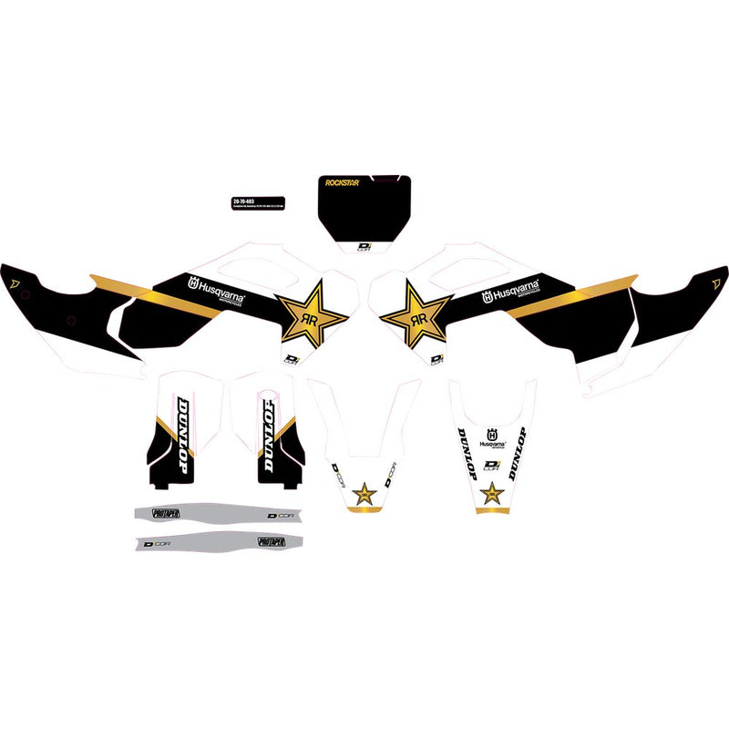 D'Cor Visuals Graphic Kit - Black - Rockstar Husqvarna - TC/FC 20-70-403