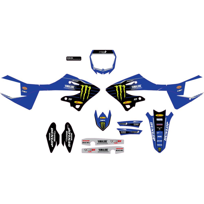 D'Cor Visuals Graphic Kit - Blue - '22-'23 Monster Energy Yamaha - YZ 125/250 20-50-263