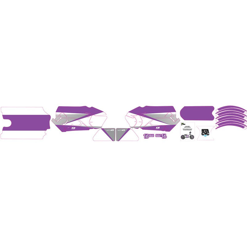 D'Cor Visuals STACYC* Stability Cycle Graphic Kit - 16" - Brushless - Purple 10-80-208B