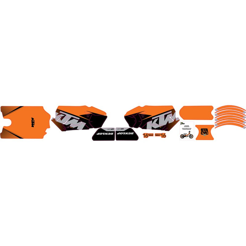D'Cor Visuals STACYC* Stability Cycle Graphic Kit - 16" - Brushless - KTM 10-80-205B