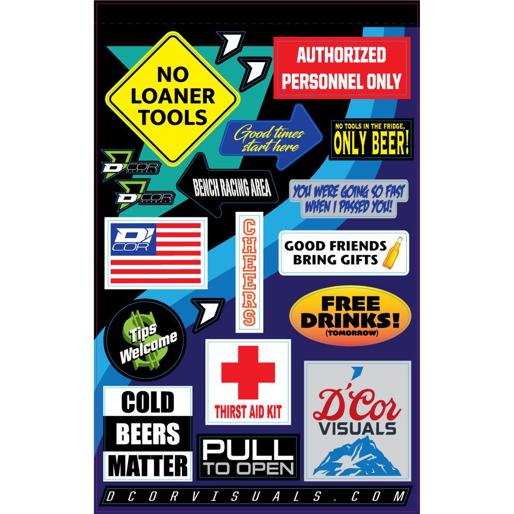 D'COR VISUALS Decal Sheet - Shop/Fridge 40-90-123