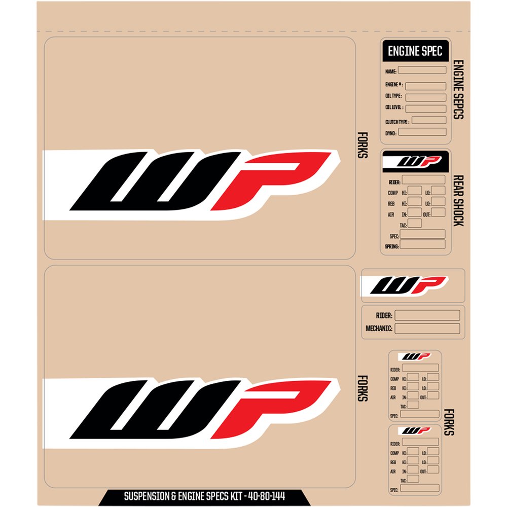 D'COR VISUALS WP Decal Kit - Black 40-80-144