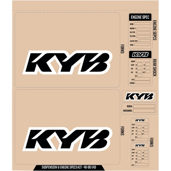D'Cor Visuals KYB Decal Kit - Black 40-80-143