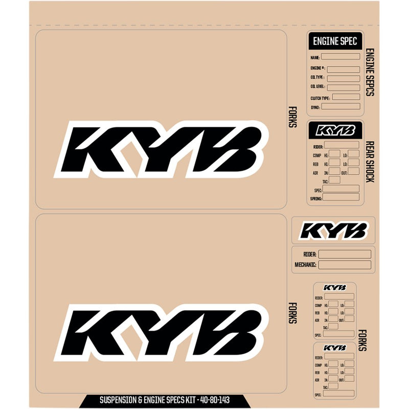 D'Cor Visuals KYB Decal Kit - Black 40-80-143