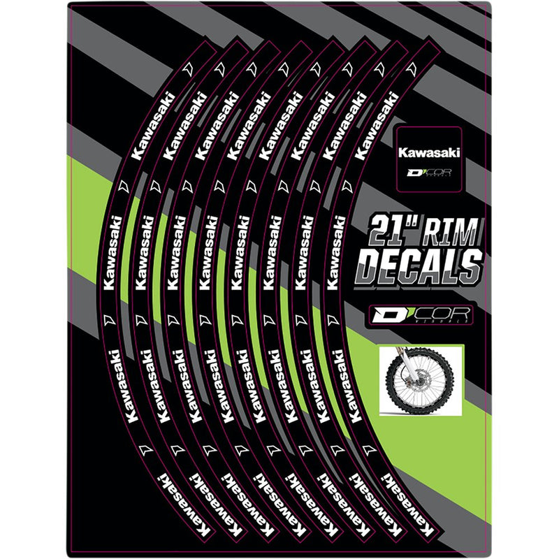 D'Cor Visuals Rim Decal - Kawasaki Logo - 21" Front 40-80-202