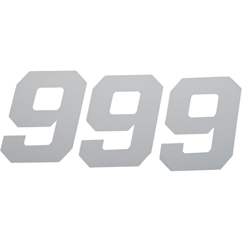 D'Cor Visuals Race Number Plate - #9 - White - 4" 45-34-9