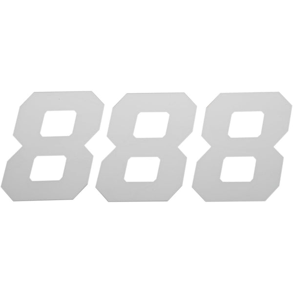 D'Cor Visuals Race Number Plate - #8 - White - 4