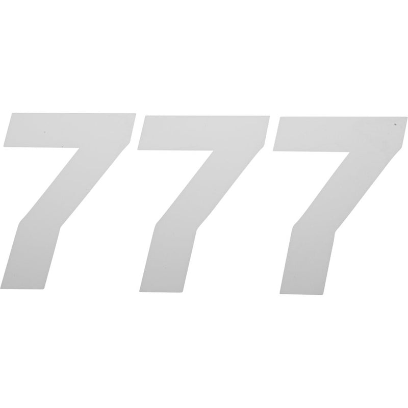 D'Cor Visuals Race Number Plate - #7 - White - 4" 45-34-7