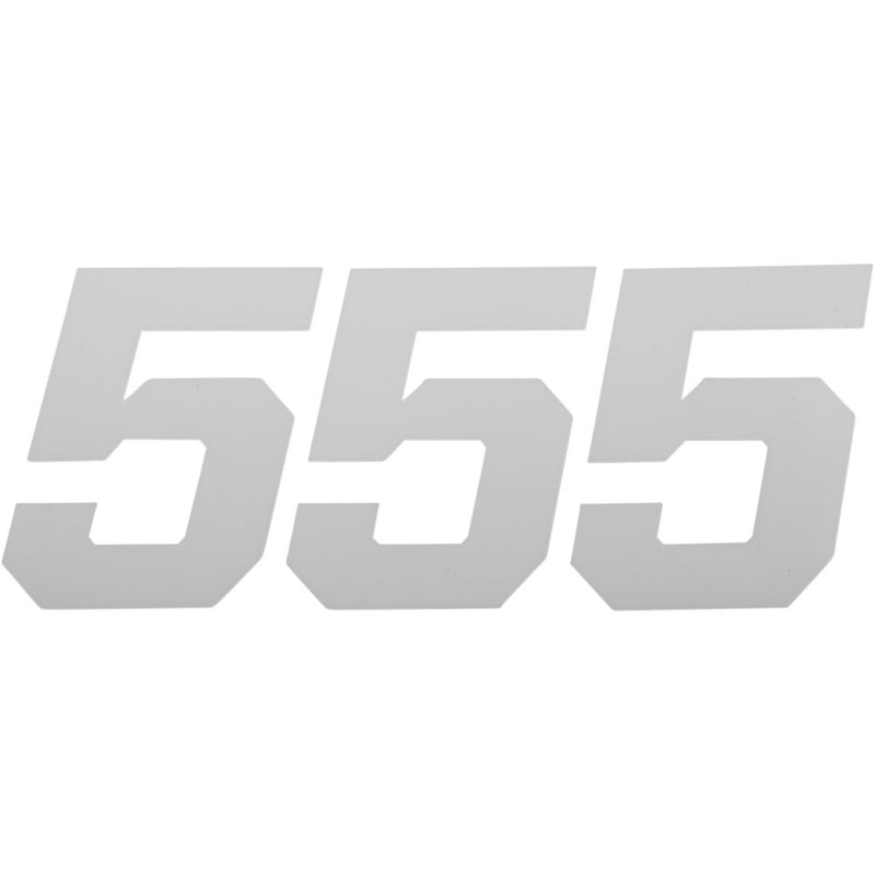 D'Cor Visuals Race Number Plate - #5 - White - 4" 45-34-5