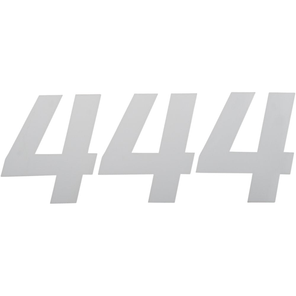 D'COR VISUALS Race Number Plate - #4 - White - 4" 45-34-4