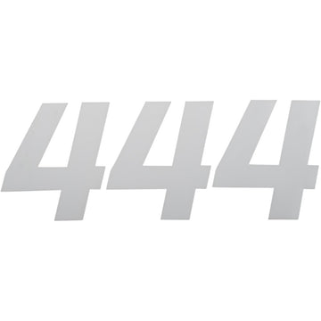 D'COR VISUALS Race Number Plate - #4 - White - 4" 45-34-4