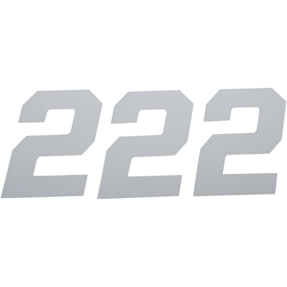 D'COR VISUALS Race Number Plate - #2 - White - 4" 45-34-2
