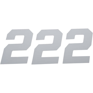 D'COR VISUALS Race Number Plate - #2 - White - 4" 45-34-2
