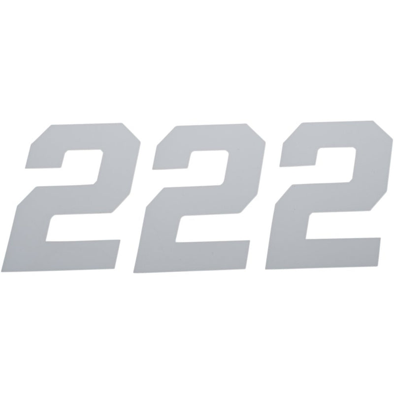 D'Cor Visuals Race Number Plate - #2 - White - 4" 45-34-2