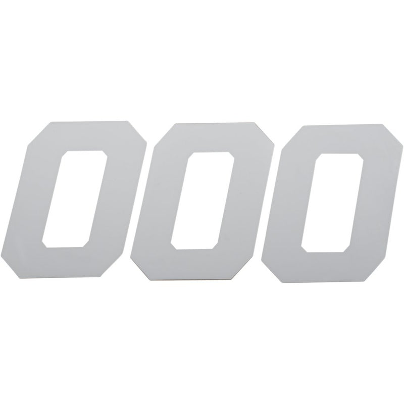 D'Cor Visuals Race Number Plate - #0 - White - 4" 45-34-0
