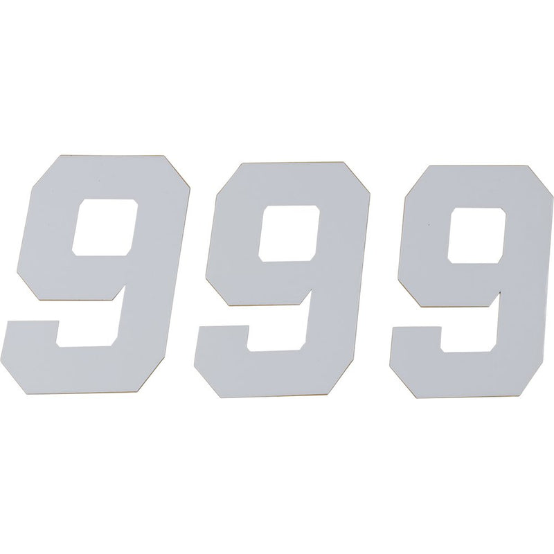 D'Cor Visuals Race Number Plate - #9 - White - 6" 45-36-9